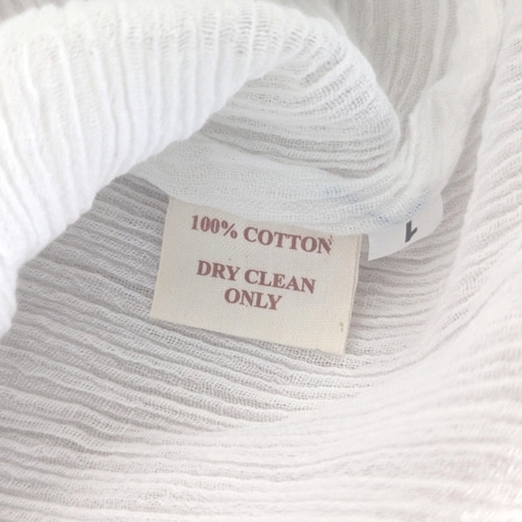 SULU  COLLECTION NWT White Cotton Tunic With Beaded/Embroidered Detailing; Size - Picture 10 of 13